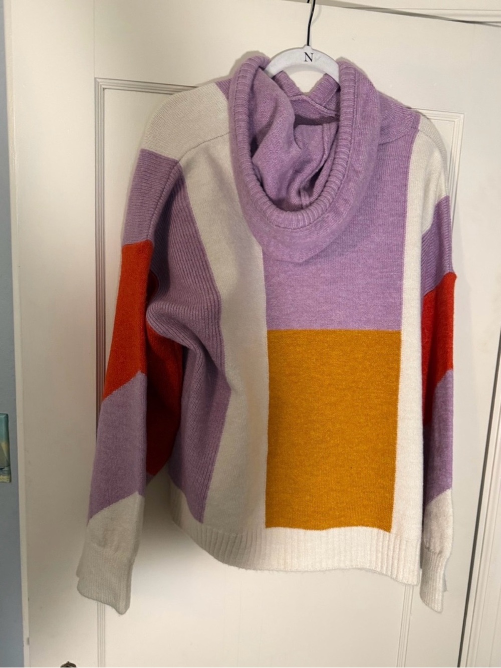 Daily Practice by Anthropologie Hoodie Swater in Lavender, Red, Cream & Mustard - Picture 2 of 5